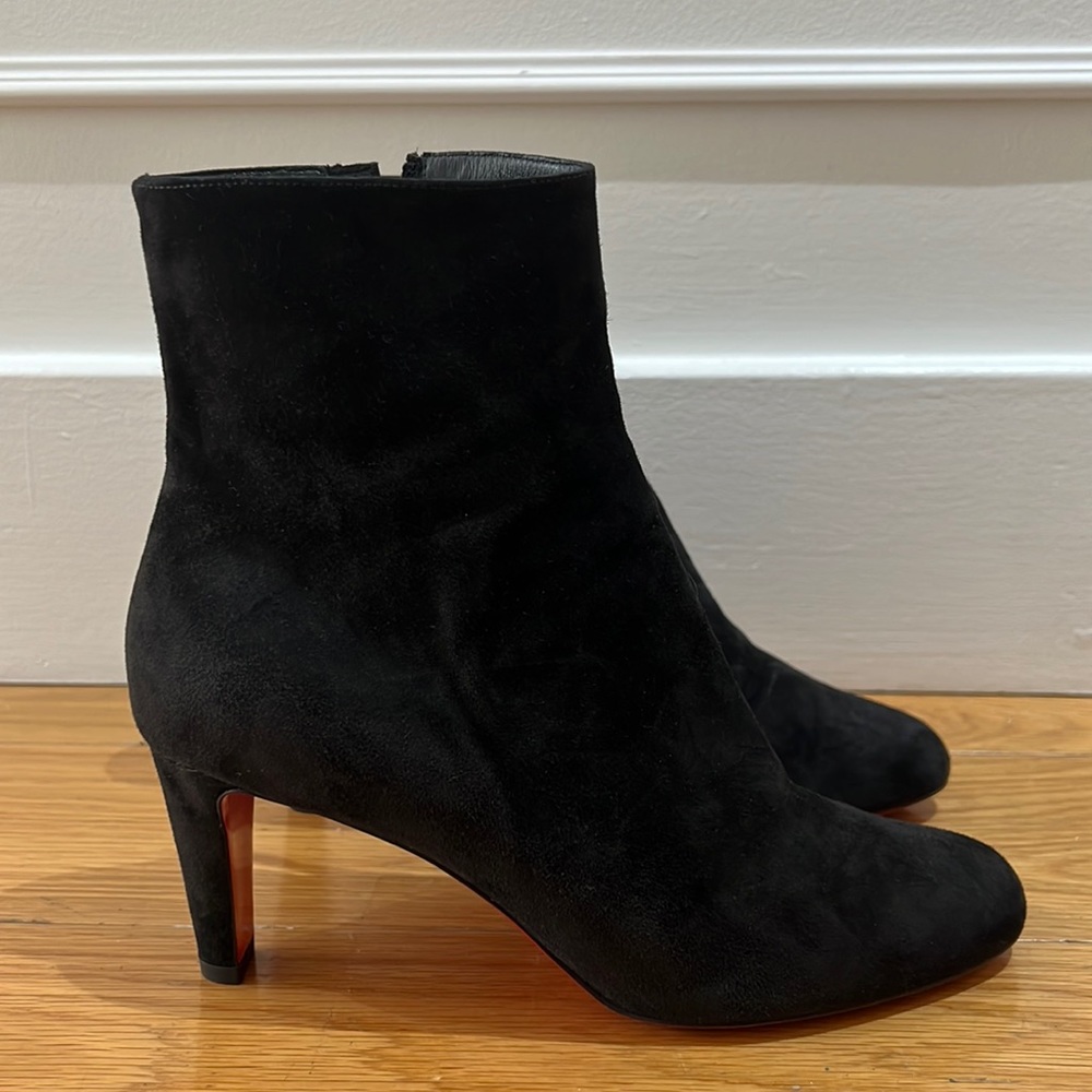 Christian Louboutin Top 70 Veau Velours Bootie Black Suede